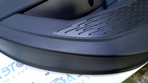 Door trim card rear left VW Jetta 19- black with black insert plastic, armrest black leather, scuffs
