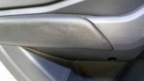 Door trim card rear left VW Jetta 19- black with black insert plastic, armrest black leather, scuffs, dent