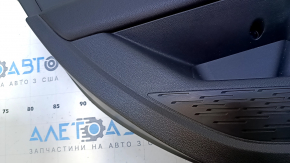 Door trim card rear left VW Jetta 19- black with black insert plastic, armrest black leather, scuffs, dent