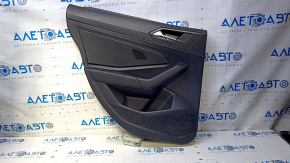 Door trim card rear left VW Jetta 19- black with black insert plastic, armrest black leather, scratches