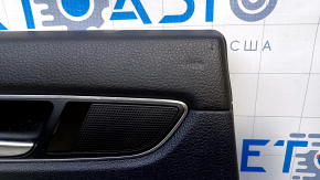 Door trim card rear left VW Passat b8 16-19 USA black with black insert leather, armrest leather, molding gray structure, dents, bumps, scratches