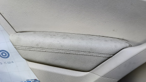 Door trim card rear left VW Tiguan 09-17 beige with beige insert leather, armrest beige leather, with squeaker, scratches, abrasions, whitened plastic, for dry cleaning