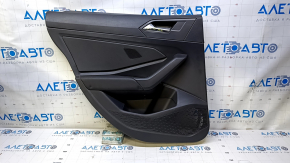 Door trim card rear left VW Jetta 19- black with black insert plastic, armrest black leather, scratches, abrasions, dents