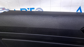 Door trim card rear left VW Jetta 19- black with black insert plastic, armrest black leather, scratches, abrasions, dents