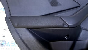 Door trim card rear left VW Jetta 19- black with black insert plastic, armrest black leather, scratches, abrasions, dents
