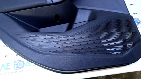 Door trim card rear left VW Jetta 19- black with black insert plastic, armrest black leather, scratches, abrasions, dents