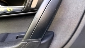 Door trim card rear left VW CC 08-17 black with black insert leather, armrest black leather, gray molding, scratches, abrasions, broken fasteners