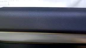 Door trim card rear left VW CC 08-17 black with black insert leather, armrest black leather, gray molding, scratches, abrasions, broken fasteners