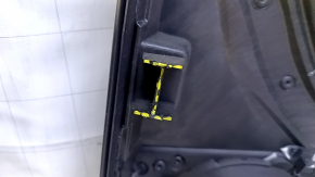 Door trim card rear left VW CC 08-17 black with black insert leather, armrest black leather, gray molding, scratches, abrasions, broken fasteners