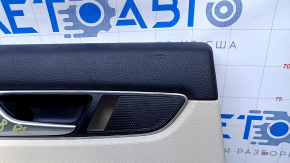 Door trim card rear left VW Passat b8 16-19 USA beige with beige insert leather, armrest beige leather, molding light wood structure, dent, scratches, for dry cleaning