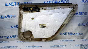 Door trim card rear left VW Passat b8 16-19 USA beige with beige insert leather, armrest beige leather, molding light wood structure, dent, scratches, for dry cleaning