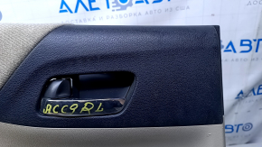 Door trim card rear left Honda Accord 13-17 beige with beige insert cloth, armrest beige cloth, scratches, abrasions, for dry cleaning