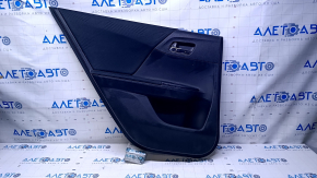 Door trim card rear left Honda Accord 13-17 black with black insert cloth, armrest black cloth, scratches, abrasions