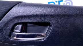 Door trim card rear left Honda Accord 13-17 black with black insert cloth, armrest black cloth, scratches, abrasions