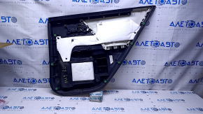 Door trim card rear left Honda Accord 13-17 black with black insert cloth, armrest black cloth, scratches, abrasions