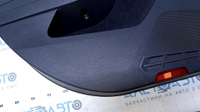 Door trim card rear left VW Golf 15- 5d black with black insert leather, armrest black leather, with squeaker, molding gray structure, scuffs, scratches