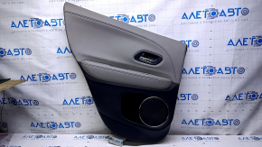 Door trim card rear left Honda HR-V 16-22 black with gray insert leather, armrest gray leather, scuffs, for dry cleaning