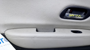 Door trim card rear left Honda HR-V 16-22 black with gray insert leather, armrest gray leather, scuffs, for dry cleaning
