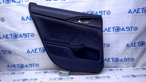 Door trim card rear left Honda Civic X FC 16-21 4d black with black insert plastic, armrest black cloth, scratches, abrasions