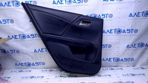 Door trim card rear left Honda Accord 13-17 black with black insert leather, armrest black leather, scuffs, scratches