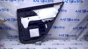 Door trim card rear left Honda Accord 13-17 black with black insert leather, armrest black leather, scuffs, scratches