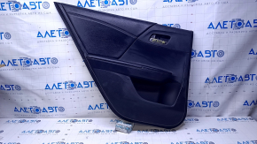 Door trim card rear left Honda Accord 13-17 black with black insert leather, armrest black leather, scuffs, scratches