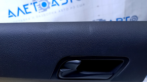 Door trim card rear left Kia Optima 11-15 beige with beige insert cloth, armrest beige leather, handle chrome, dents, abrasions, scratches