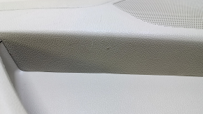 Door trim card rear left Kia Optima 11-15 beige with beige insert cloth, armrest beige leather, handle chrome, dents, abrasions, scratches