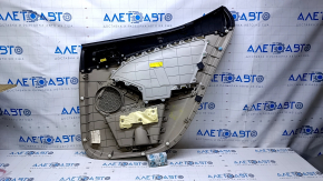Door trim card rear left Kia Optima 11-15 beige with beige insert cloth, armrest beige leather, handle chrome, dents, abrasions, scratches