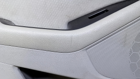 Door trim card rear left Kia Optima 11-15 gray with gray insert cloth, armrest gray leather, scratches, abrasions, dents, scuffs, bumps, dry cleaning