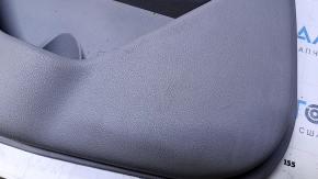 Door trim card rear left Kia Optima 11-15 gray with gray insert cloth, armrest gray leather, scratches, abrasions, dents, scuffs, bumps, dry cleaning