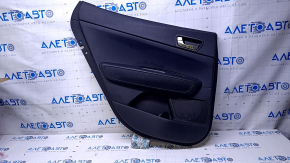 Door trim card rear left Kia Optima 16- black with black insert leather, armrest black leather, scratches, dent, abrasions