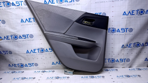 Door trim card rear left Honda Accord 13-17 gray with gray insert cloth, armrest gray cloth, scuffs. for dry cleaning