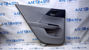 Door trim card rear left Honda Accord 13-17 gray with gray insert velour, armrest gray velour, scuffs, scratches