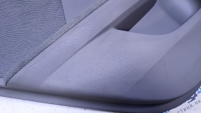 Door trim card rear left Honda Accord 13-17 gray with gray insert velour, armrest gray velour, scuffs, scratches