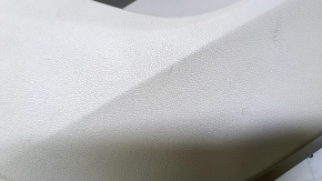 Door trim card rear left Honda Accord 13-17 beige with beige insert leather, armrest beige leather, scratches, abrasions, whitened plastic