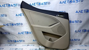 Door trim card rear left Kia Optima 11-15 beige with beige insert cloth, armrest beige leather, handle black matte, dents, for dry cleaning