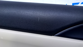Door trim card rear left Honda Civic X FC 16-21 4d black with beige insert plastic, armrest black cloth, scratches, abrasions