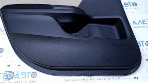 Door trim card rear left Honda Civic X FC 16-21 4d black with beige insert plastic, armrest black cloth, scratches, abrasions