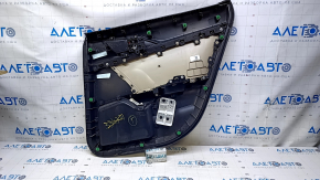 Door trim card rear left Honda Civic X FC 16-21 4d black with beige insert plastic, armrest black cloth, scratches, abrasions