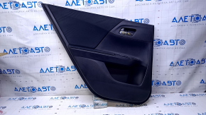 Door trim card rear left Honda Accord 13-17 black with black insert cloth, armrest black cloth, scratches, abrasions