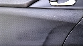 Door trim card rear left Honda Civic X FC 16-21 4d black with black insert plastic, armrest black cloth, scuffs, for dry cleaning