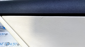 Door trim card rear left VW Tiguan 09-17 beige with beige insert leather, armrest beige leather, with squeaker, scratches, abrasions, whitened plastic