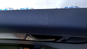 Door trim card rear left VW Passat b7 12-15 USA black with black insert plastic, armrest leather, molding gray gloss, dents, scratches, abrasions, bumps