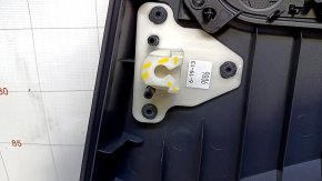 Door trim card rear left VW Passat b7 12-15 USA black with black insert plastic, armrest leather, molding gray gloss, dents, broken fasteners