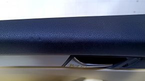 Door trim card rear left VW Passat b7 12-15 USA beige with beige insert leather, armrest leather, molding gray gloss, with squeaker, dent, broken crepe, scratches pokes
