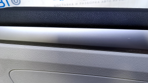 Door trim card rear left VW Passat b7 12-15 USA gray with gray insert plastic, armrest gray leather, molding gray gloss, without backlight, dents, abrasions, scratches, broken fastener
