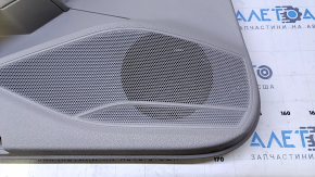 Door trim card rear left VW Passat b7 12-15 USA gray with gray insert plastic, armrest gray leather, molding gray gloss, without backlight, dents, abrasions, scratches, broken fastener