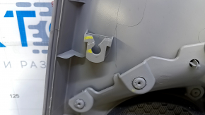 Door trim card rear left VW Passat b7 12-15 USA gray with gray insert plastic, armrest gray leather, molding gray gloss, without backlight, dents, abrasions, scratches, broken fastener
