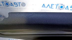 Door trim card rear left VW Passat b7 12-15 USA black with black insert plastic, armrest black leather, molding gray gloss, dents, broken fastener, scratches, abrasions